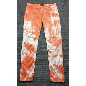 David Kahn Jeans Womens 30 Orange‎ Nikki Ankle Slim Fit Tie Dye Stretch Pants